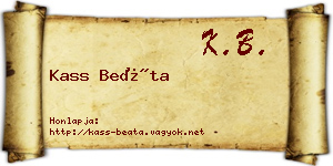Kass Beáta névjegykártya