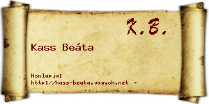 Kass Beáta névjegykártya